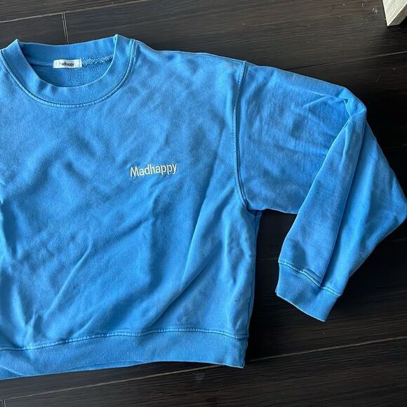 Madhappy Small Blue Cropped Sweatshirt,Small - Picture 4 of 9